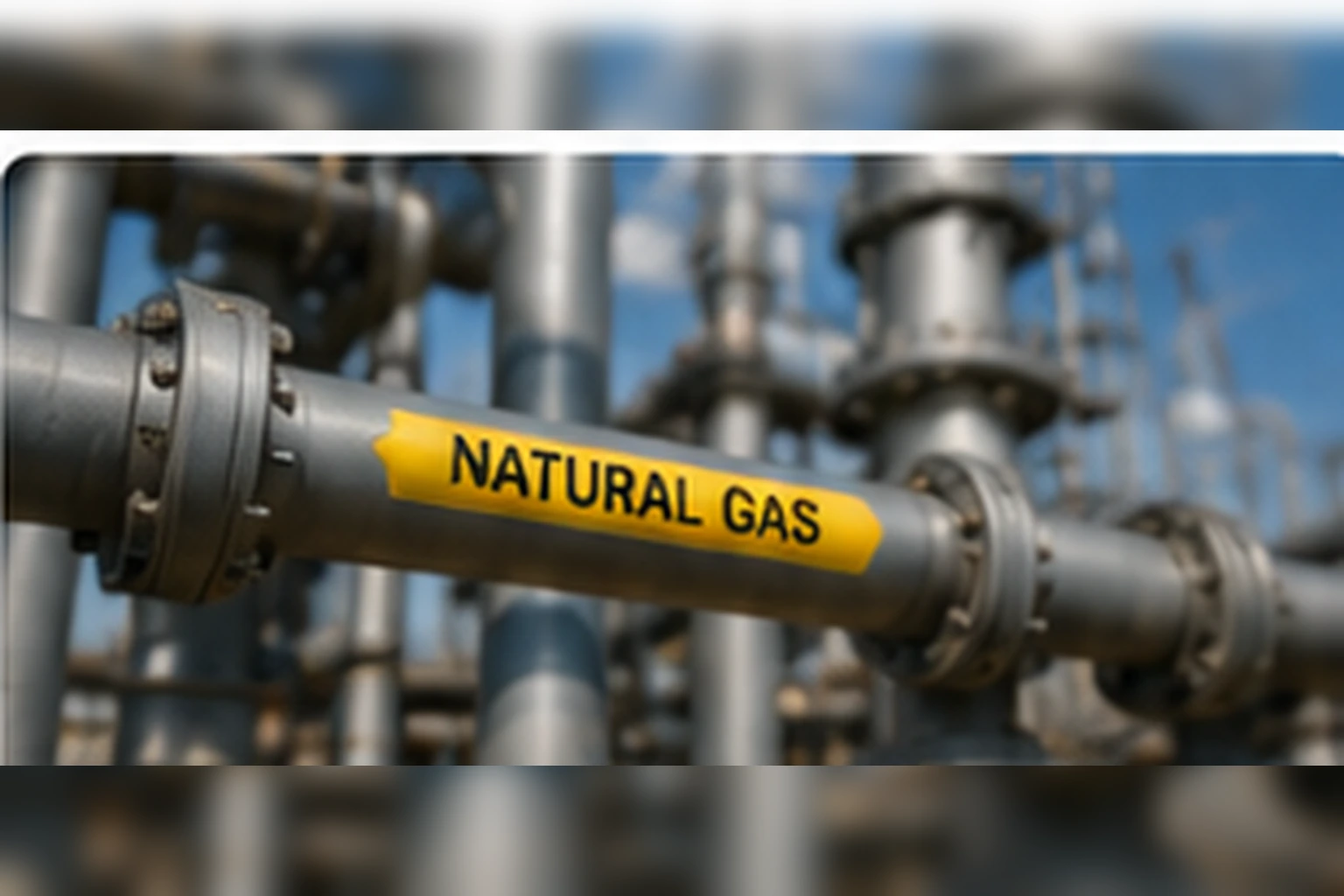 Natural gas pipework representing a potential combustible gas leak source