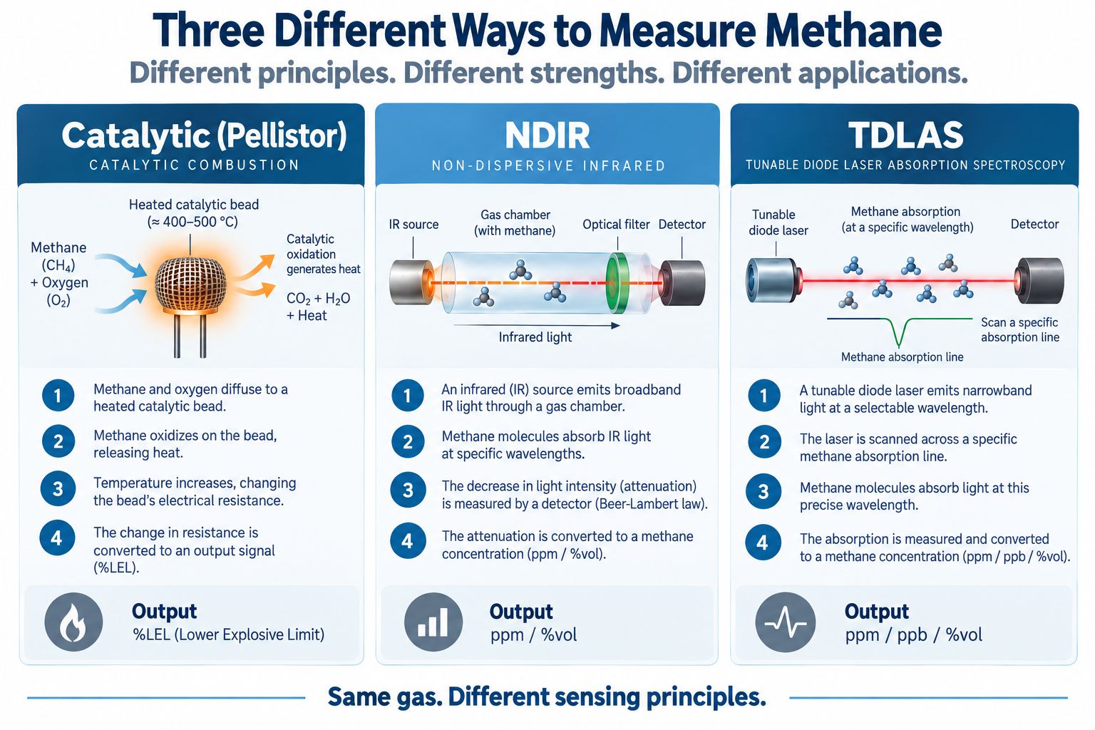 Three Ways to Measure Methane
