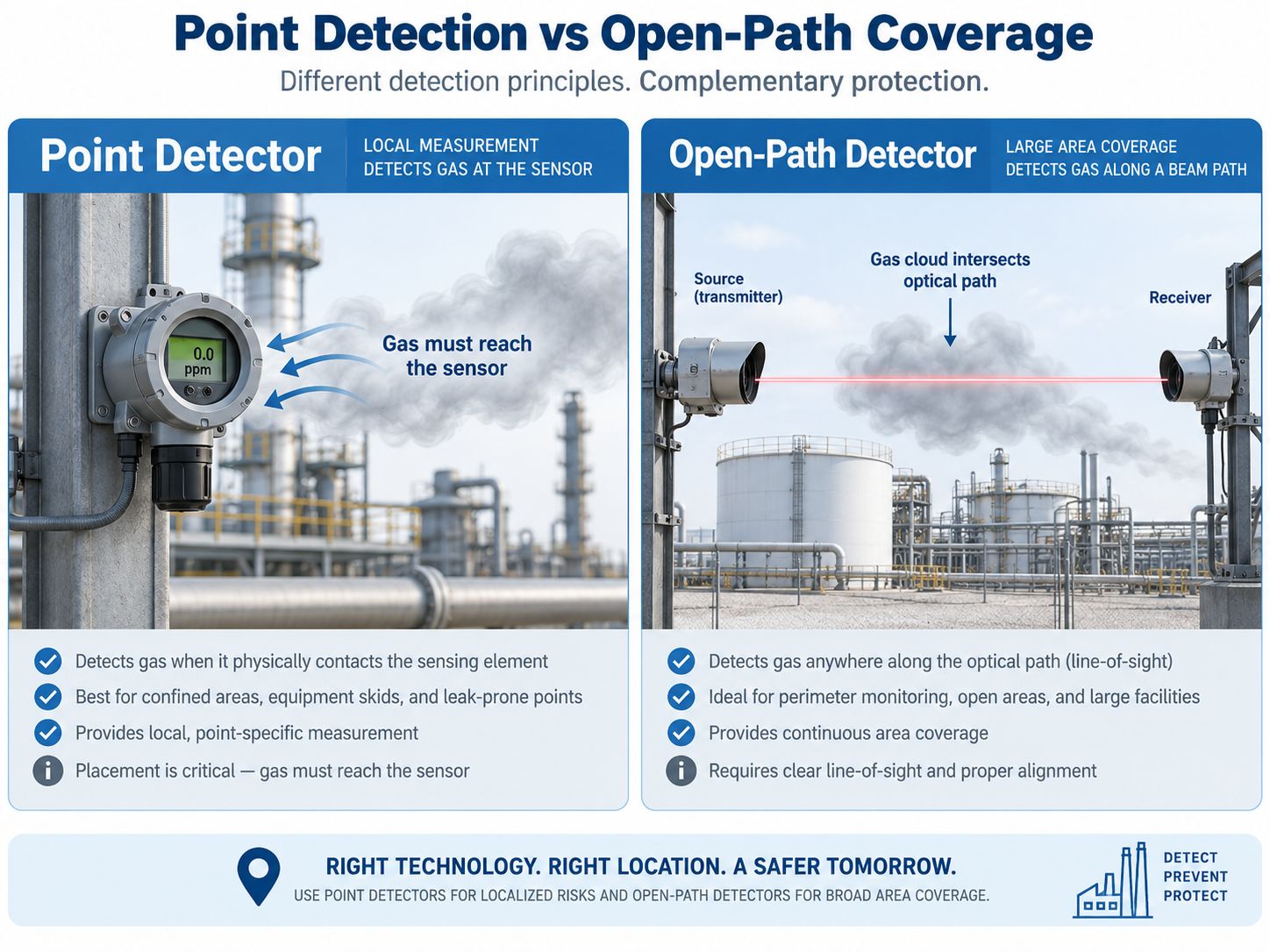Point Detection vs Open-Path Gas Detection