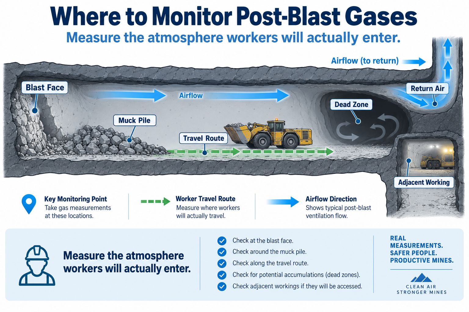 Where to Monitor Post-Blast Gases