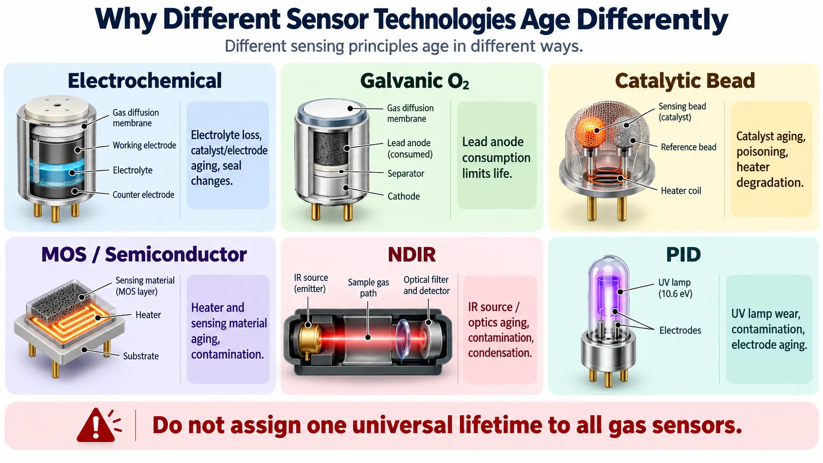 Why Different Sensor Technologies Age Differently